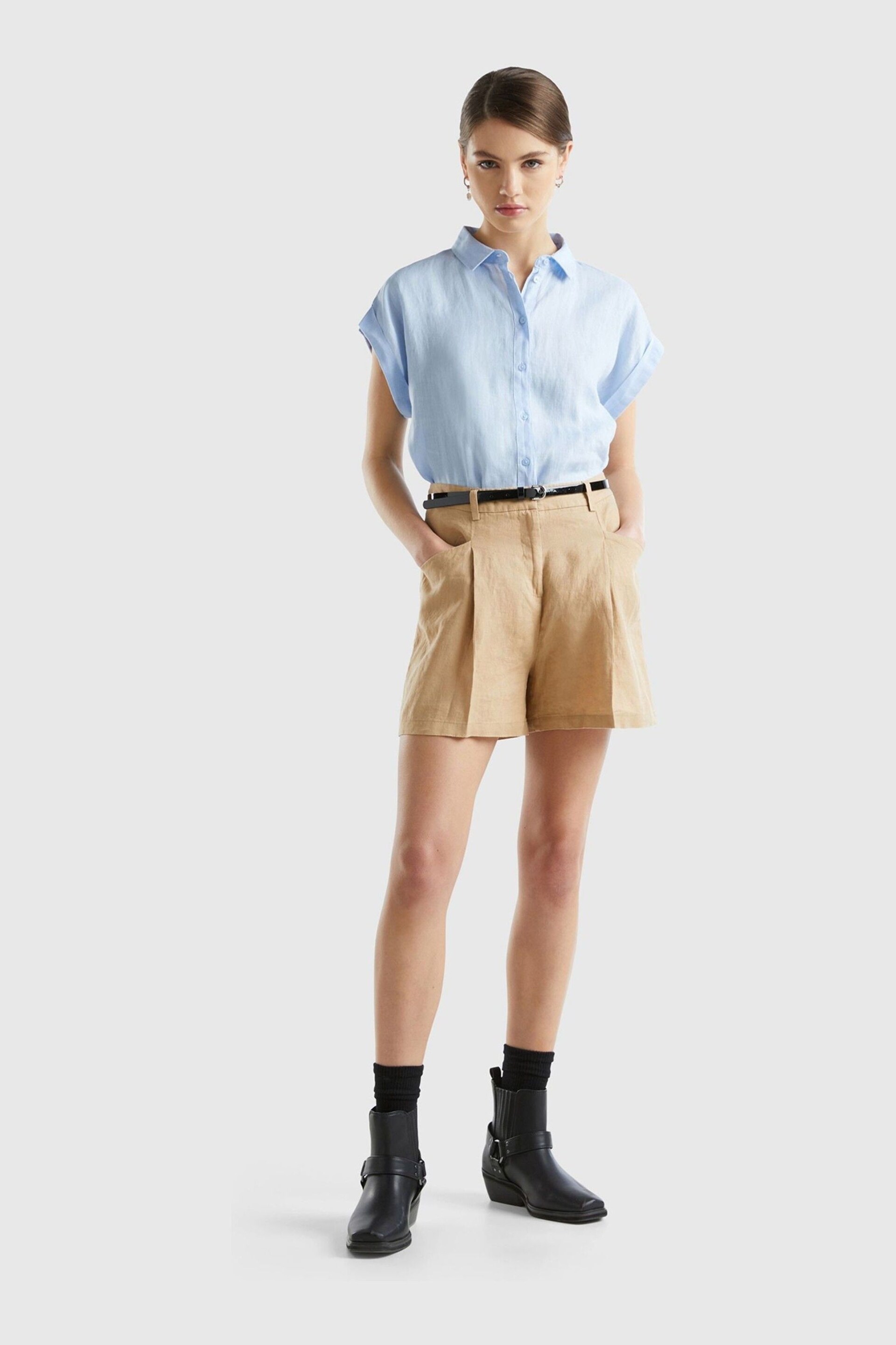 Benetton Linen Shorts - Image 3 of 4
