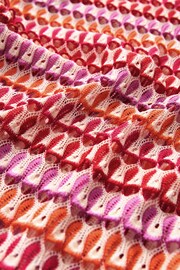 Pink/Orange Long Sleeve Crochet Top - Image 6 of 6