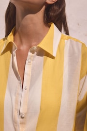 Yellow/White Stripe Beach Shirt Cover-Up - Image 5 of 7