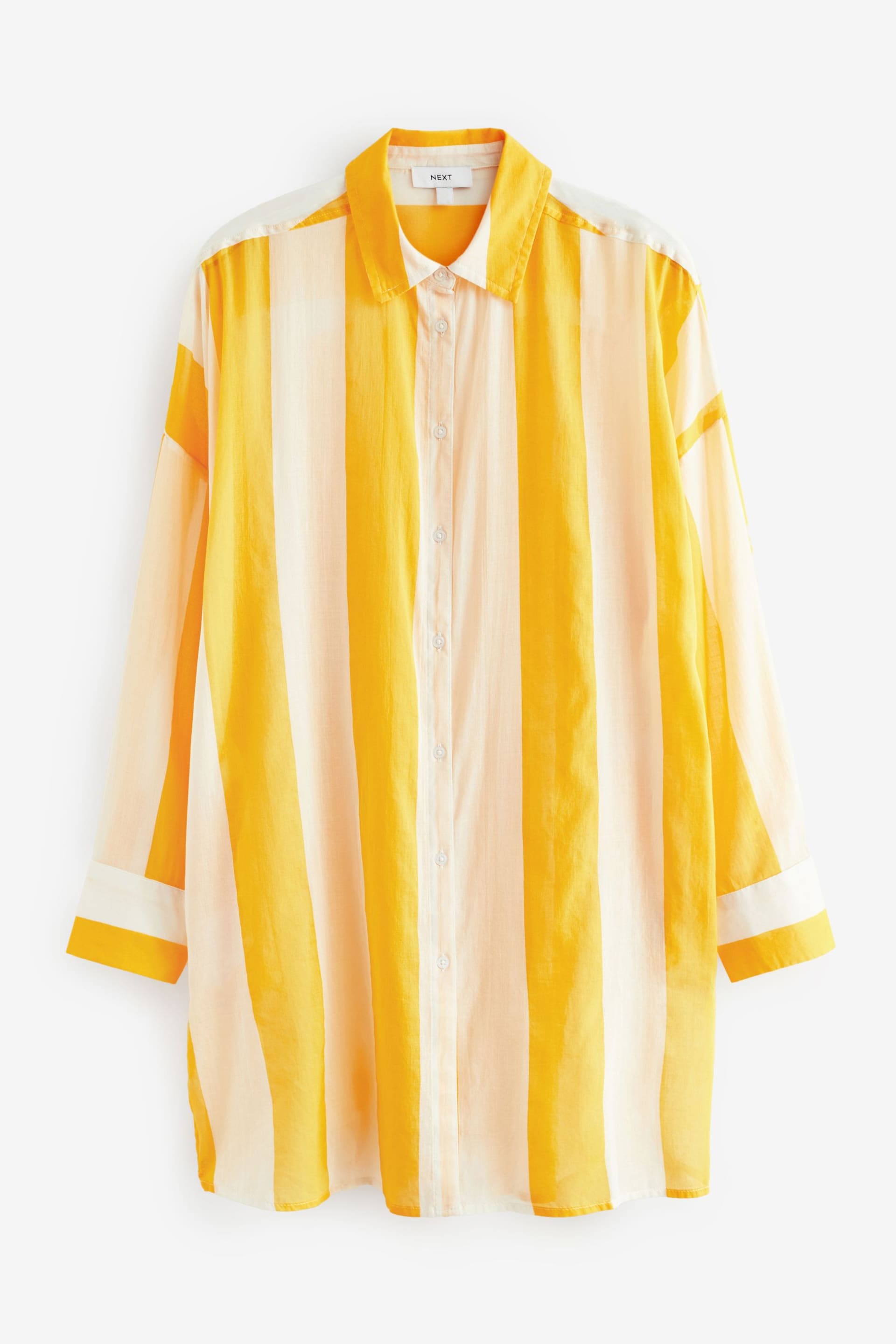 Yellow/White Stripe Beach Shirt Cover-Up - Image 6 of 7