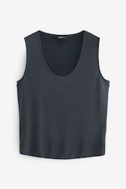 Charcoal Grey Premium Modal Rich Short Sleeve Scoop Neck Vest - Image 5 of 6