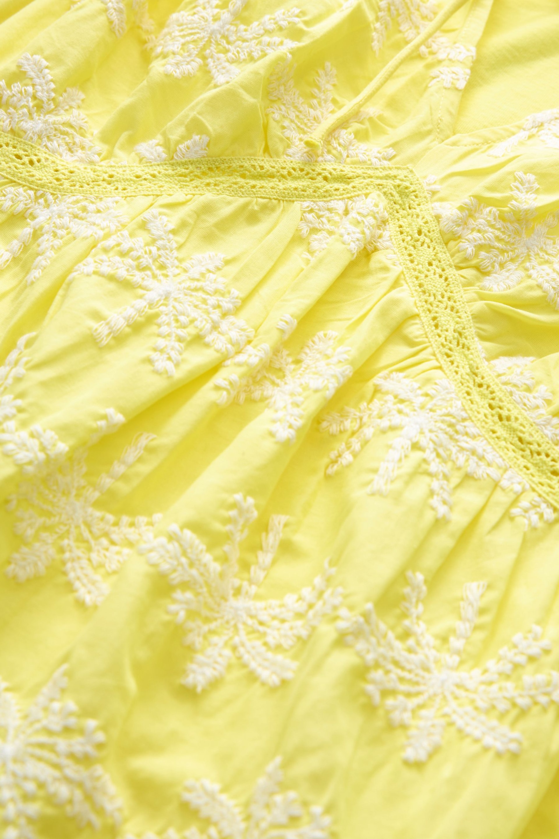 Yellow and White Broderie Sleeveless Tie Top - Image 6 of 6