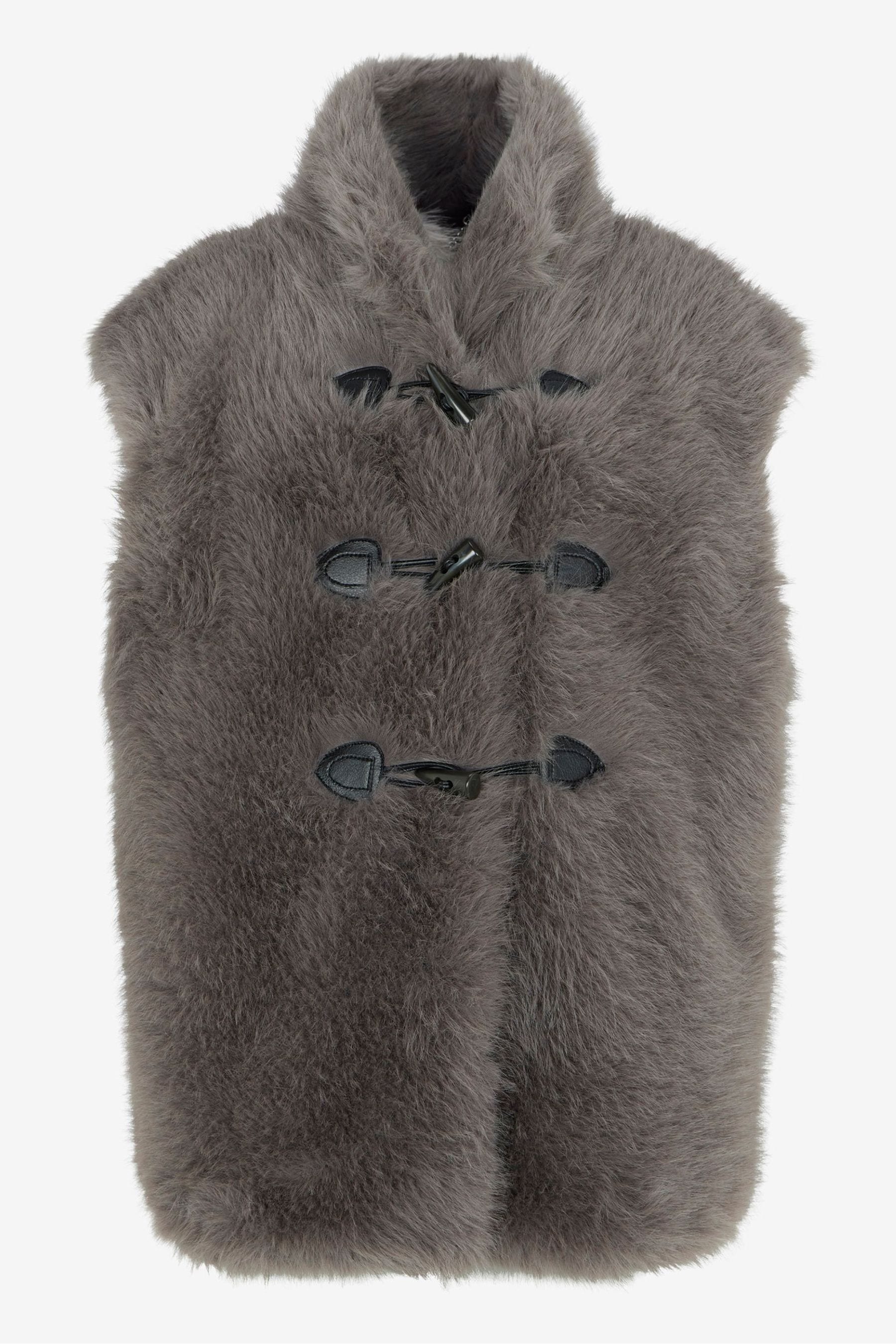 Grey faux fur body warmer new arrivals