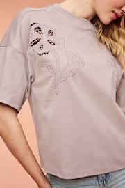 Purple Cutwork Detail T-Shirt - Image 4 of 6