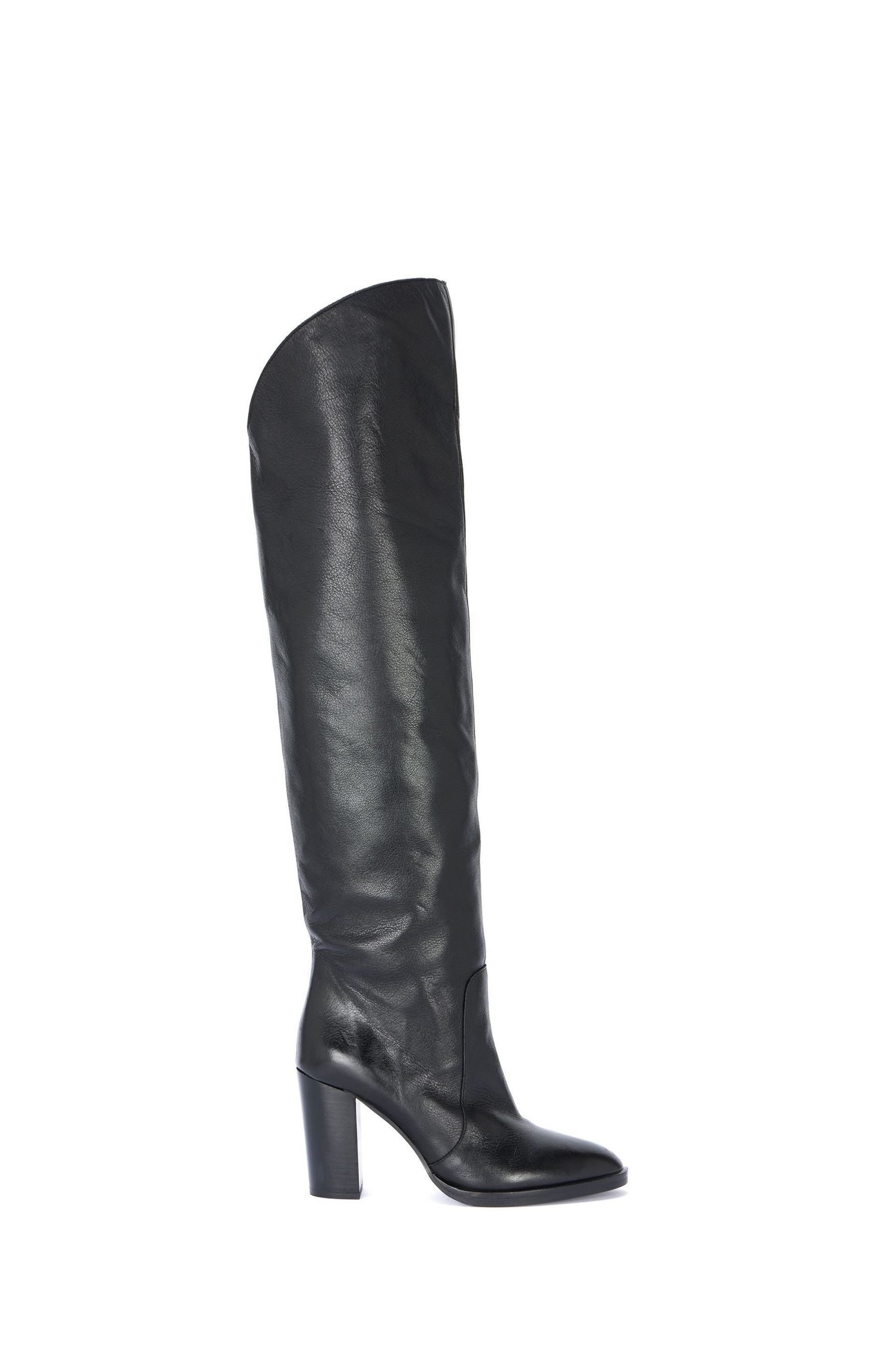 Buy Mint Velvet Black Leather Long Boots from Next Luxembourg