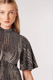 Apricot Brown Angel Sleeve Empire Sparkle Dress - Image 5 of 5
