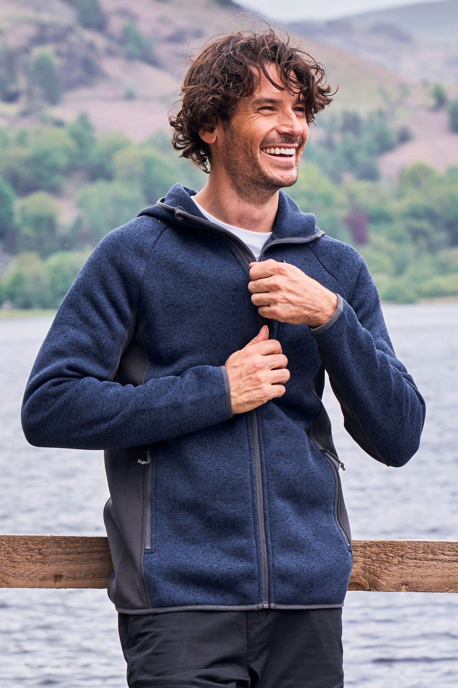 Buy Mountain Warehouse Blue Treston Mens Hooded Fleece from Next Luxembourg