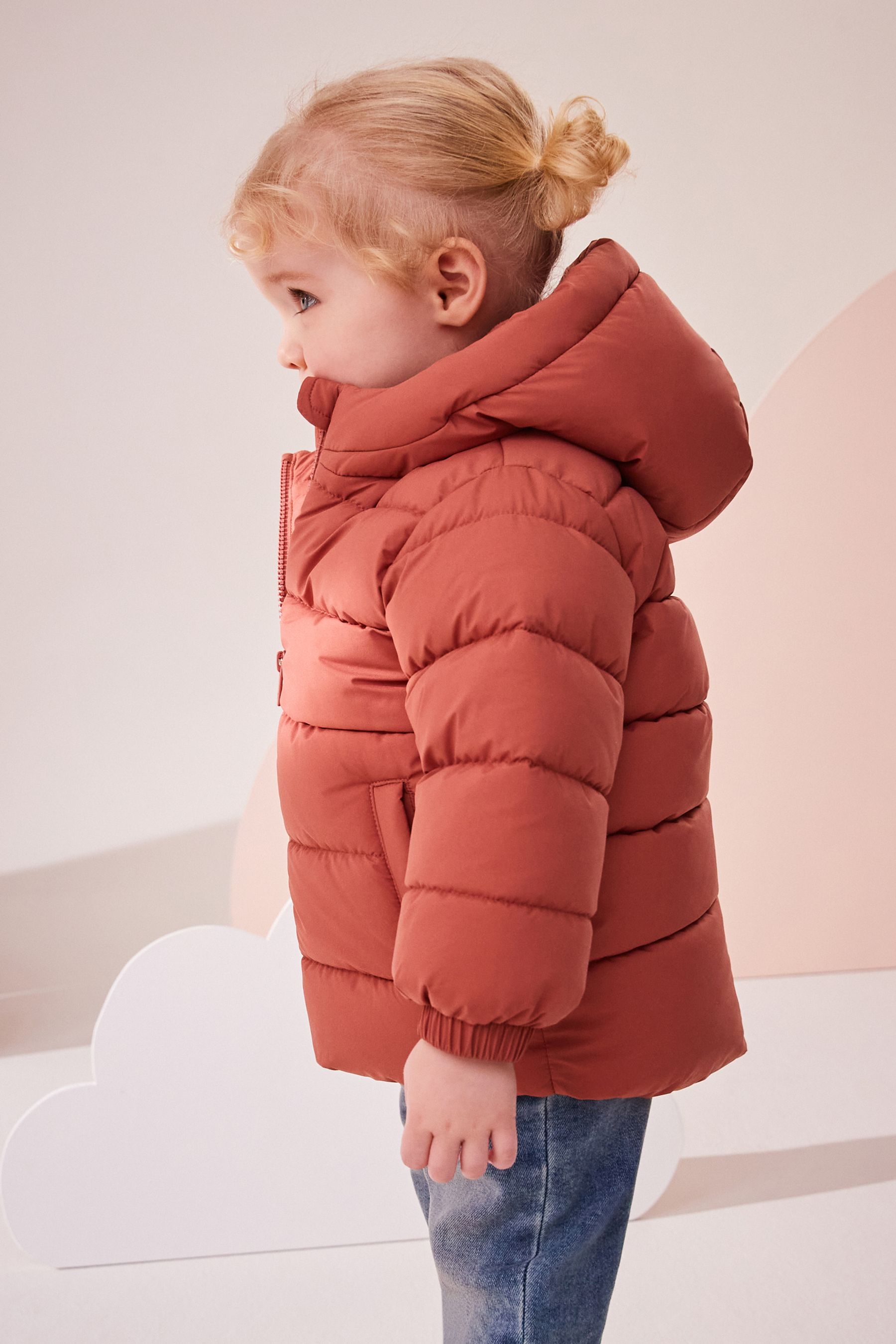 Buy Rust Shower Resistant Fleece Lined Hooded Padded Coat 3mths 7yrs from Next Oman