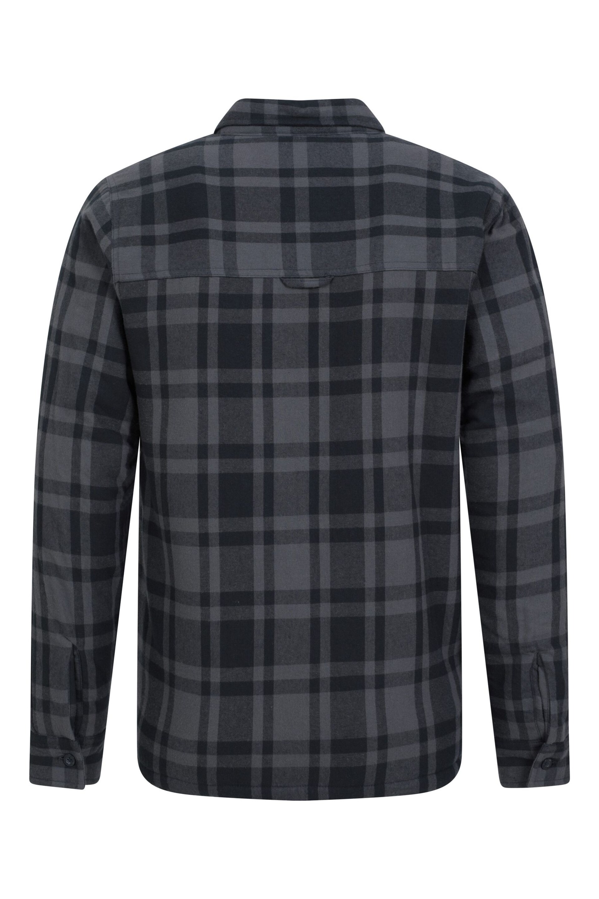 Mountain Warehouse Grey Mens Stream II Fleece Lined Flannel Shirt - Image 3 of 6
