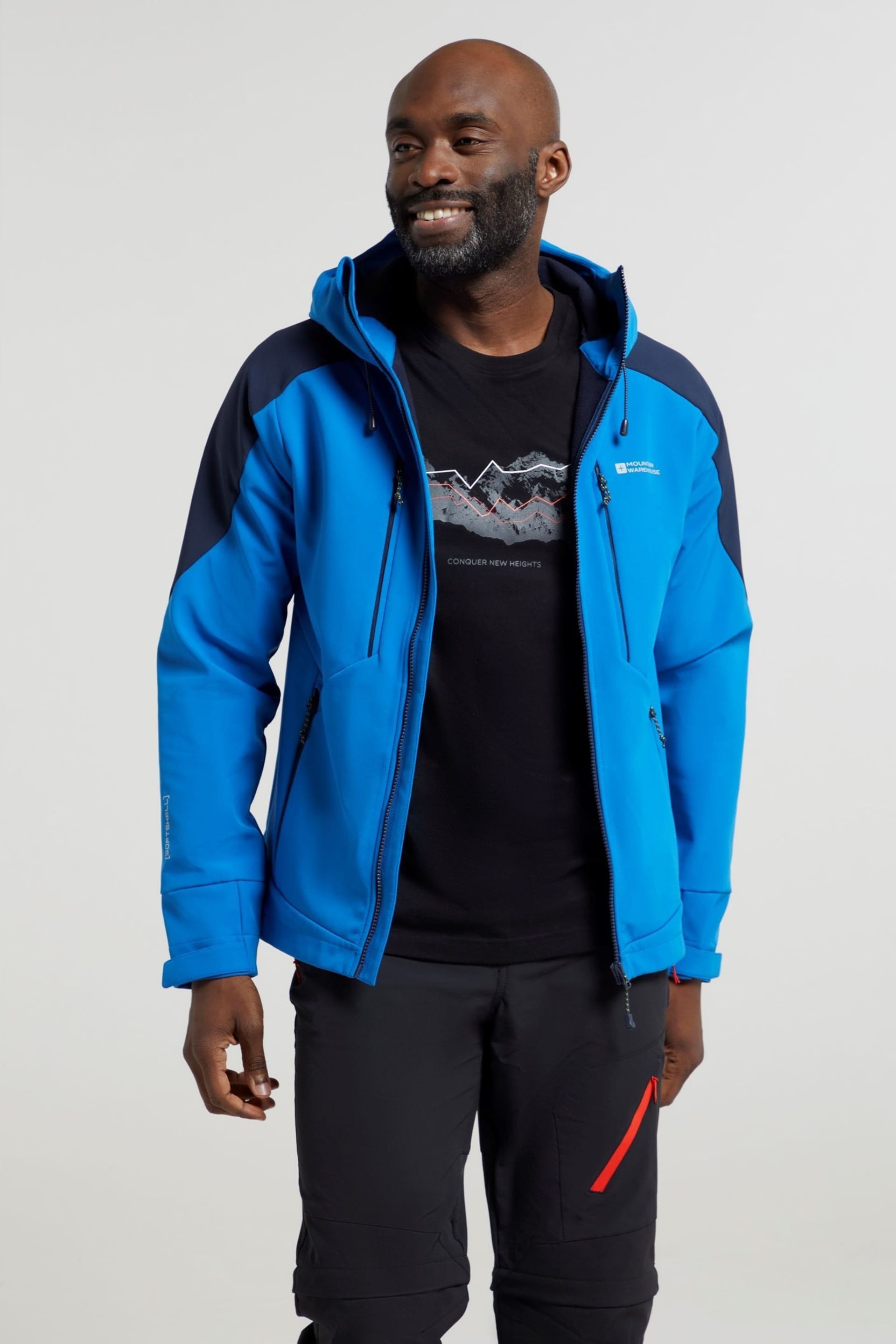 Mountain Warehouse Blue Recycled Radius Water Resistant Softshell Jacket - Image 2 of 7