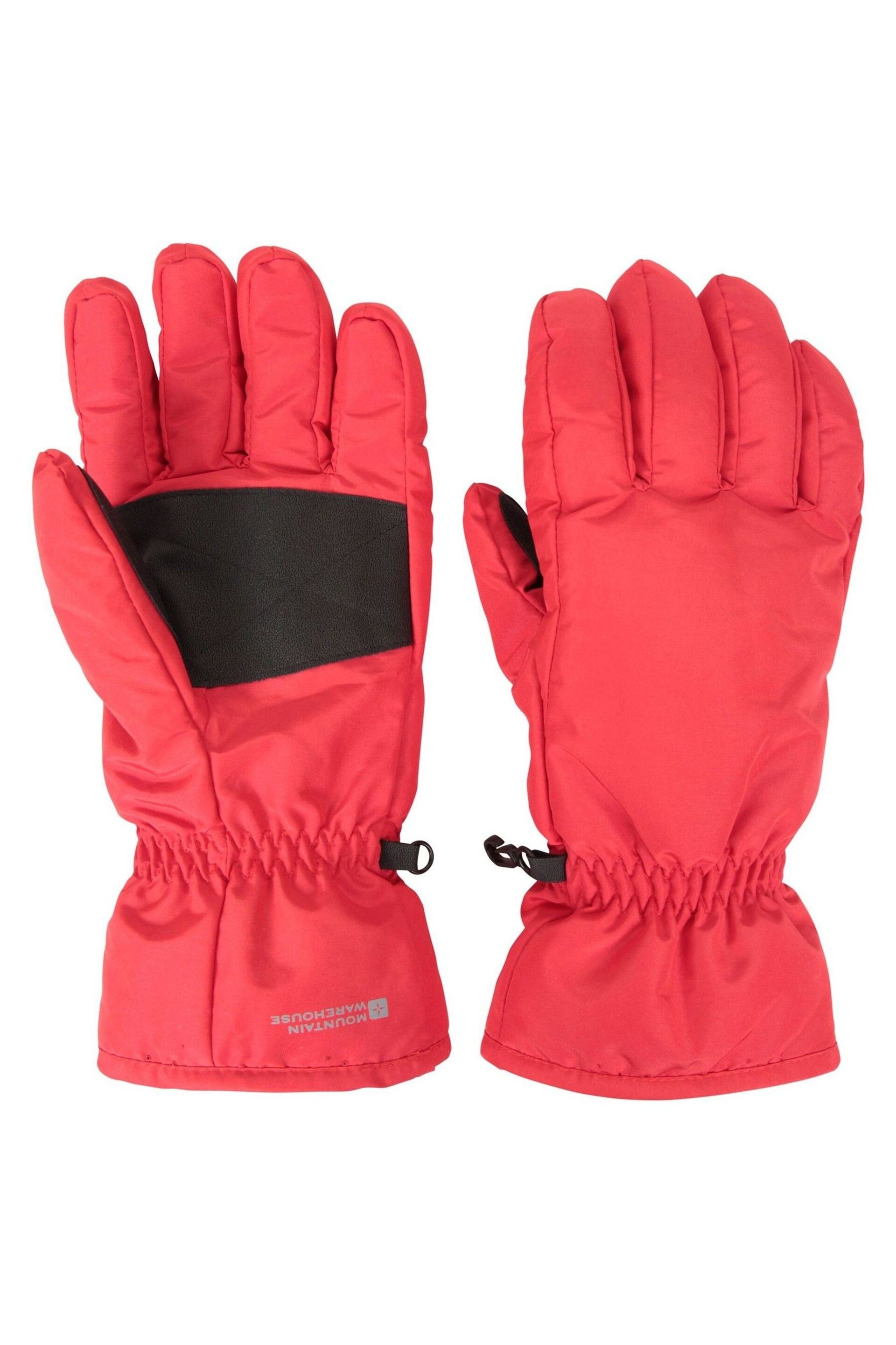 Mountain Warehouse Red Mens Fleece Lined Ski Gloves - Image 2 of 7