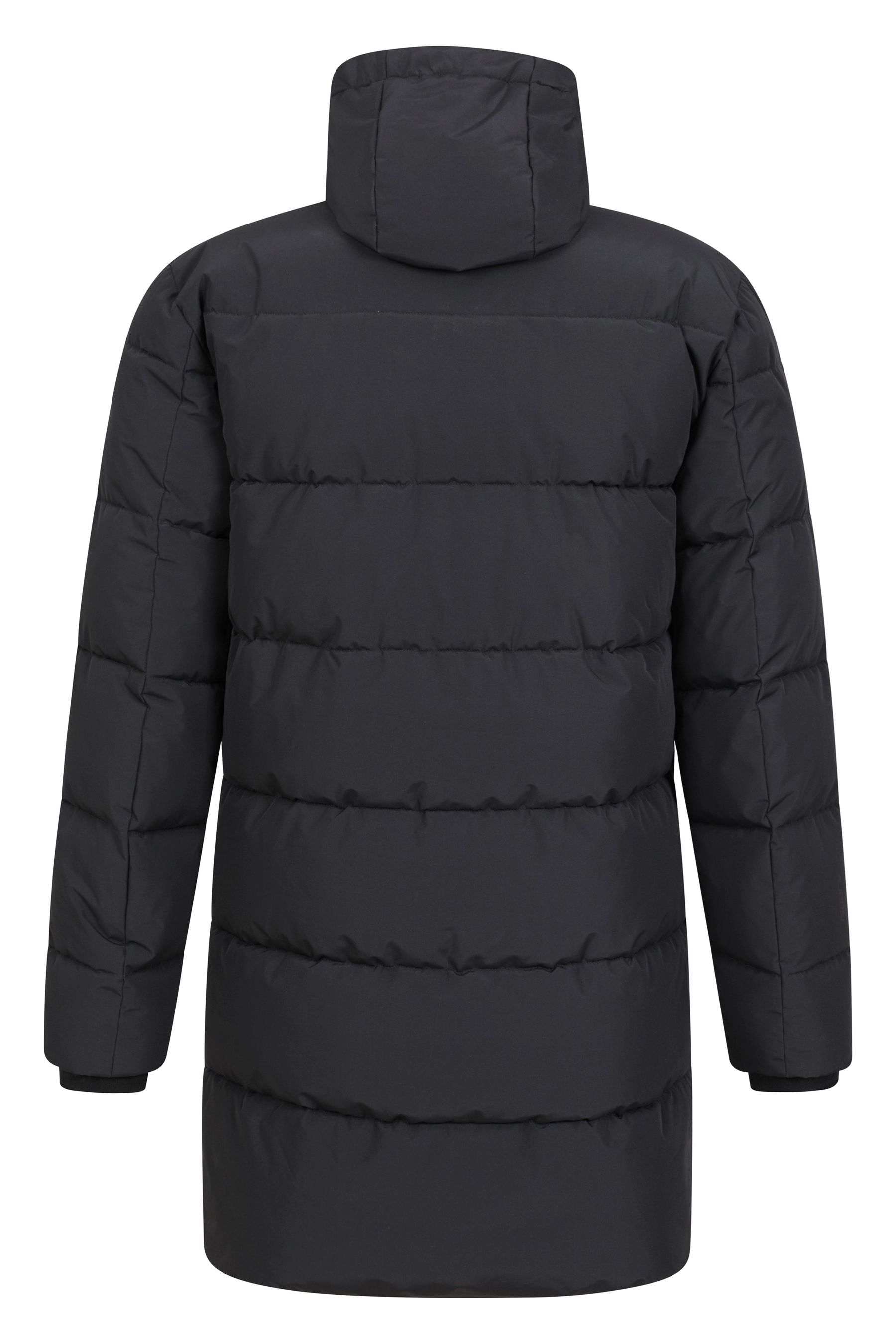 Warehouse longline padded coat in black top