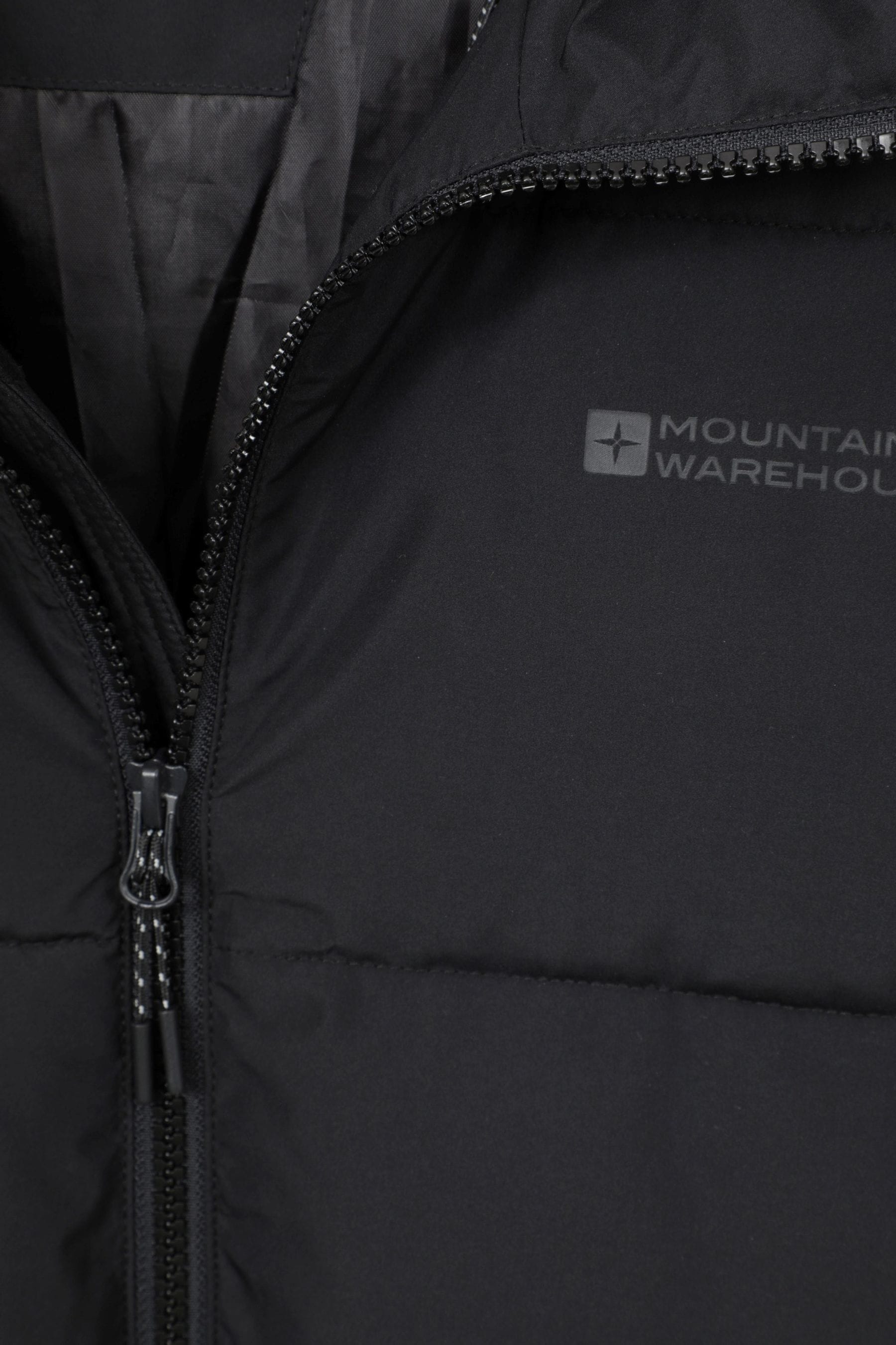 Warehouse longline padded coat in black on sale
