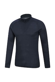 Mountain Warehouse Blue Mens Talus Zip Neck Thermal Top - Image 4 of 5