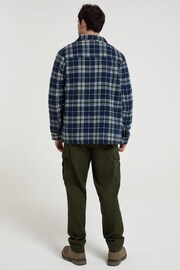 Mountain Warehouse Blue Mens Pinn Borg Lined Flannel Shirt - Image 2 of 8