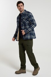 Mountain Warehouse Blue Mens Pinn Borg Lined Flannel Shirt - Image 3 of 8