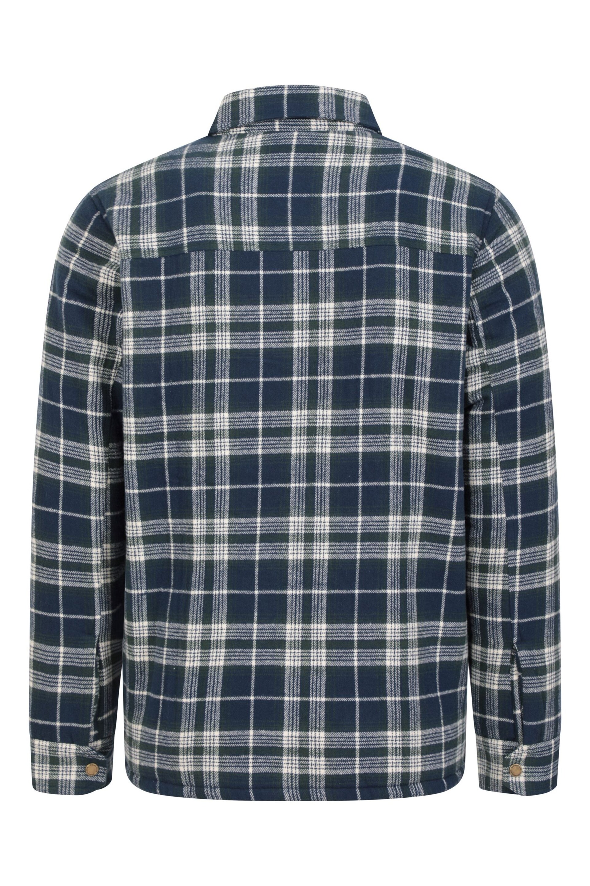 Mountain Warehouse Blue Mens Pinn Borg Lined Flannel Shirt - Image 5 of 8