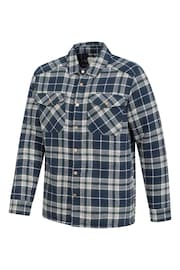 Mountain Warehouse Blue Mens Pinn Borg Lined Flannel Shirt - Image 7 of 8