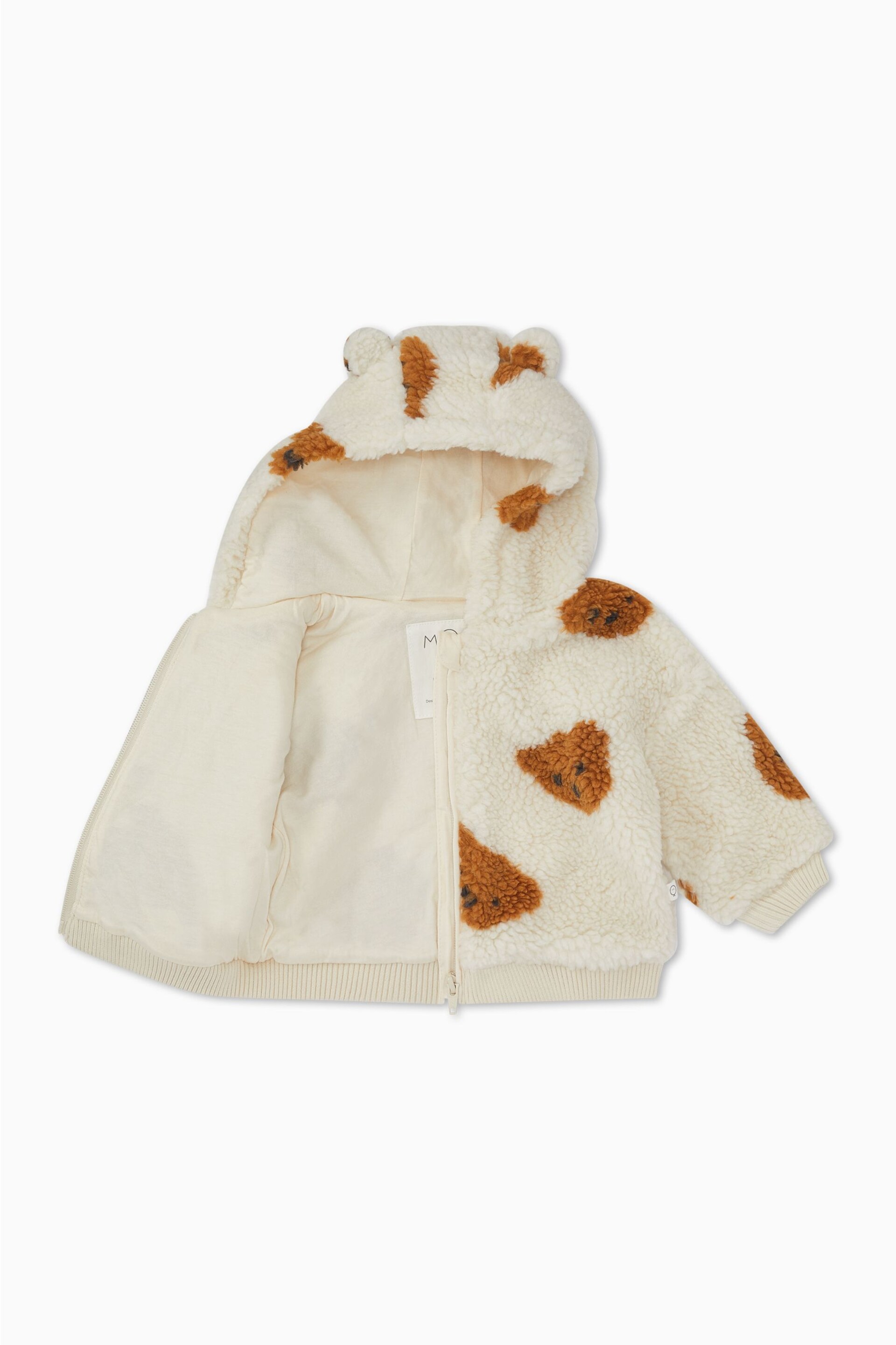 MORI Cream Recycled Sherpa Teddy Bear Cosy Jacket - Image 5 of 6