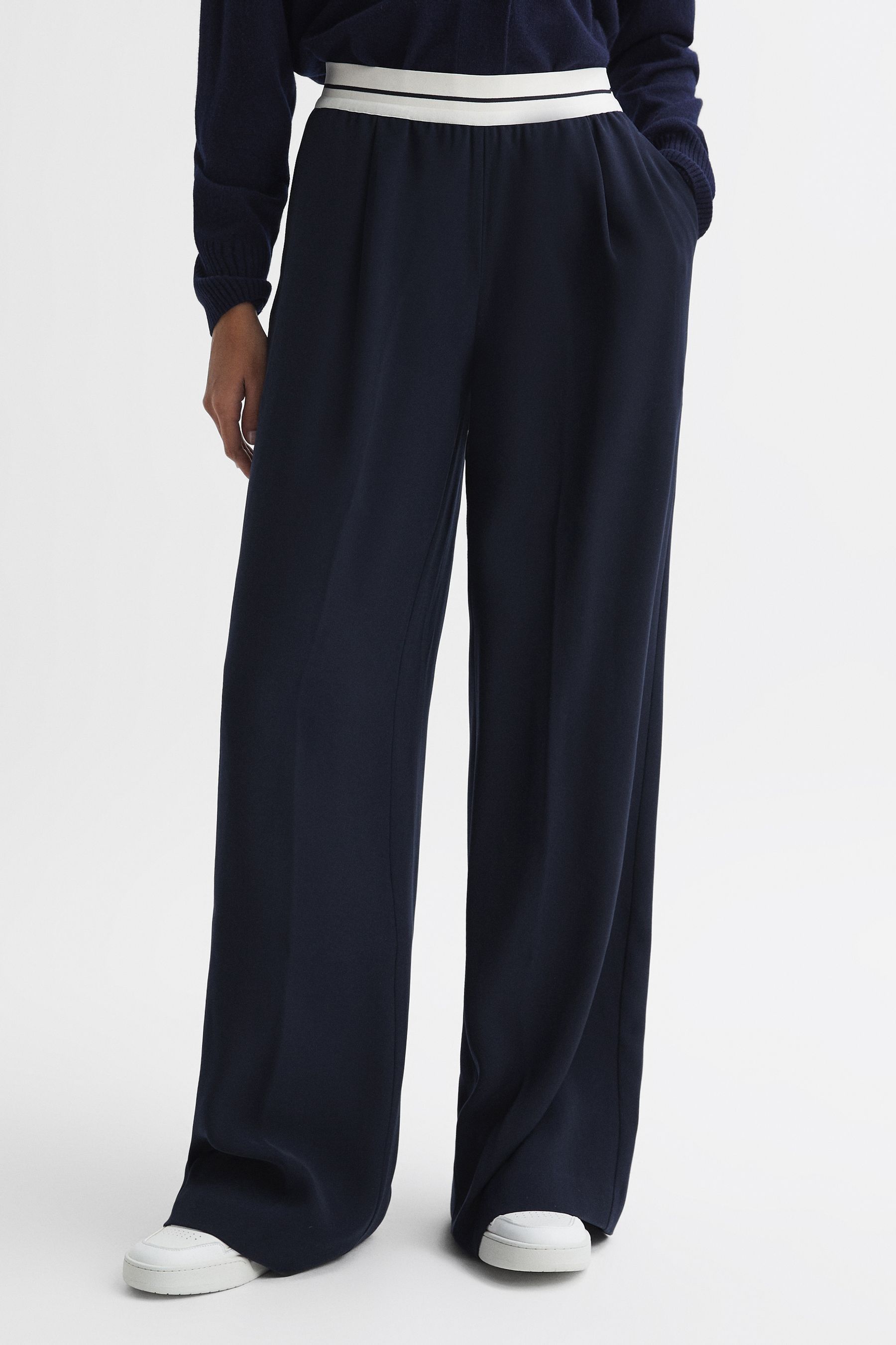 Buy Reiss Navy Abigail Petite Wide Leg Elasticated Trousers from Next South Africa