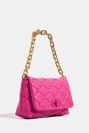 Skinnydip Farah Pink Studded Quilt Chain Shoulder Bag - Image 3 of 5