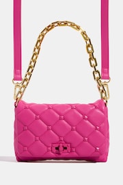 Skinnydip Farah Pink Studded Quilt Chain Shoulder Bag - Image 4 of 5