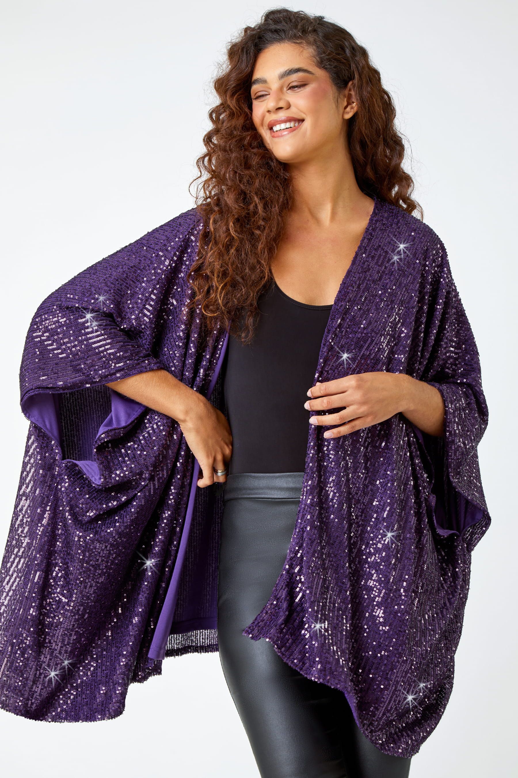 Sequin cape jacket sales