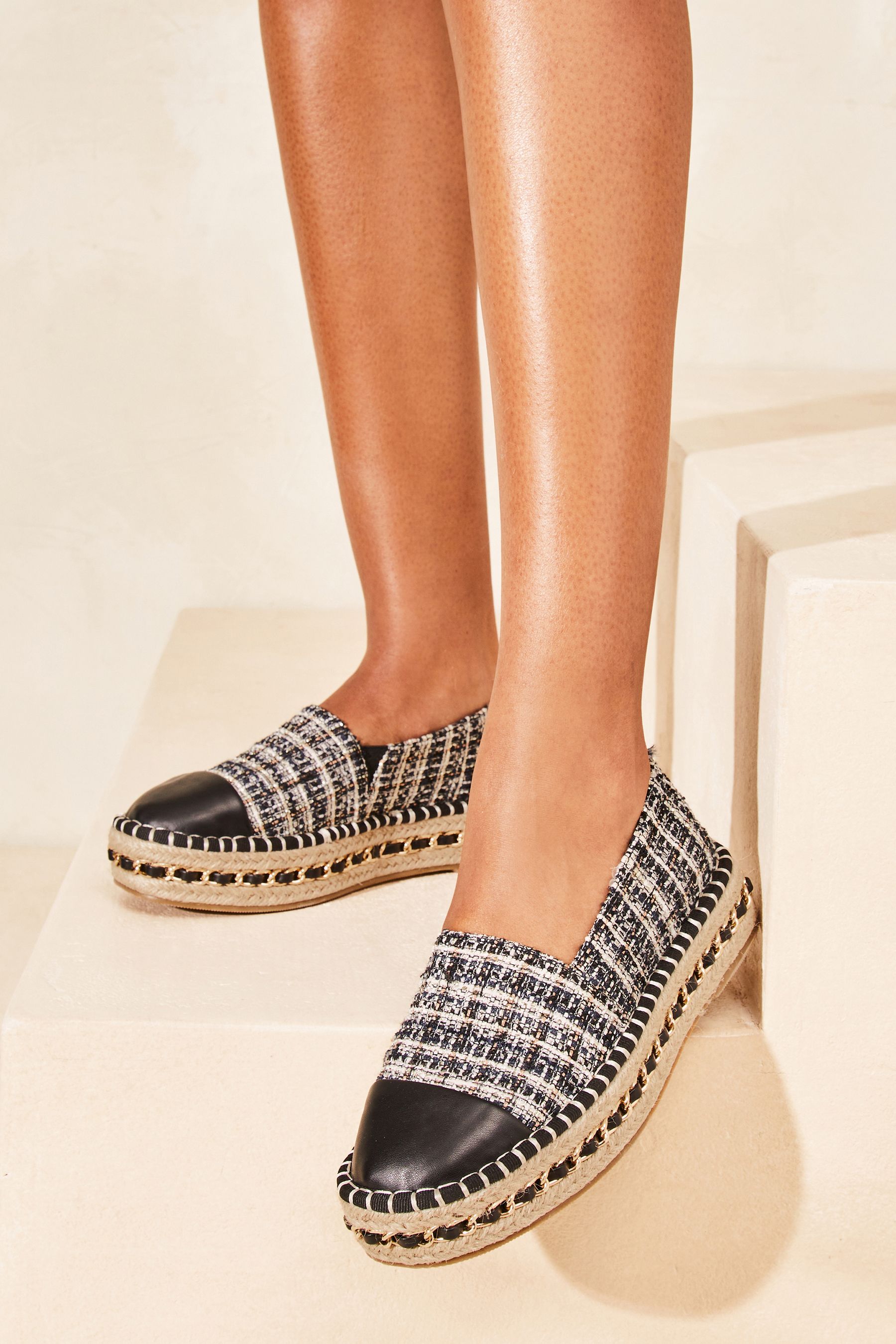 Buy Lipsy Black Flat Chunky Flatform Espadrille Shoes from Next United Arab Emirates