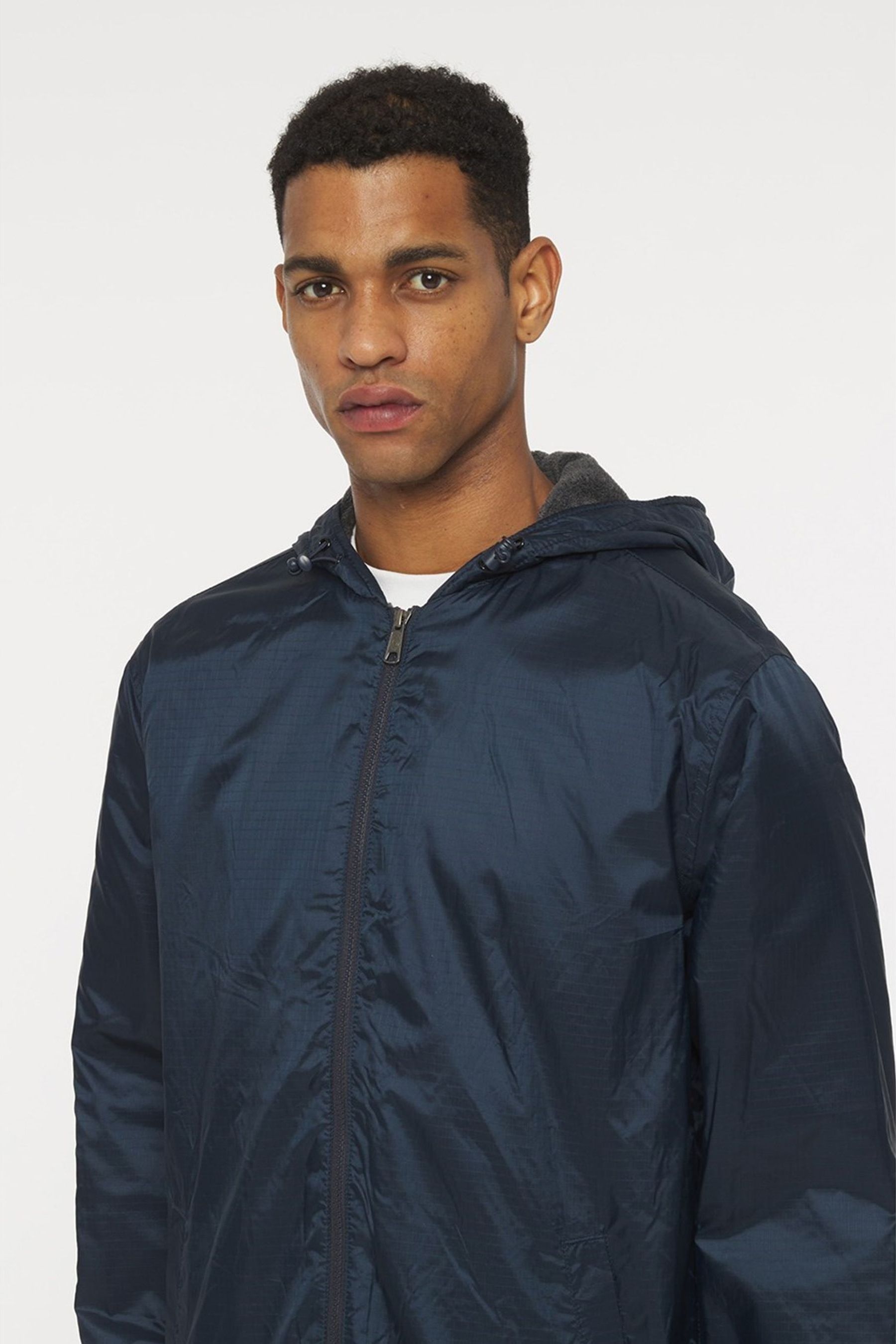 Fleece lined hooded nylon jacket 2025