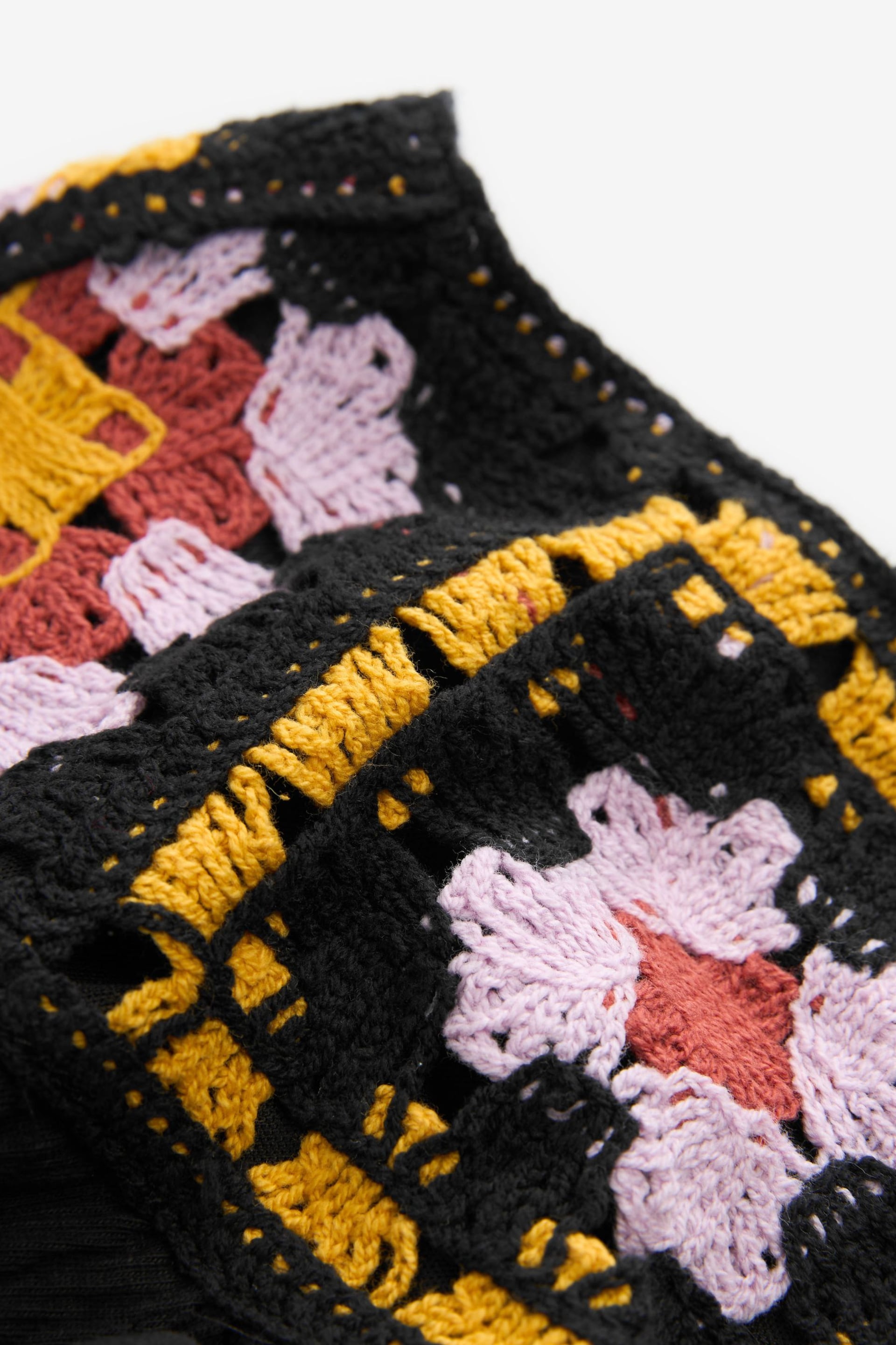 Black/Yellow Crochet Detail Maxi Dress - Image 7 of 7