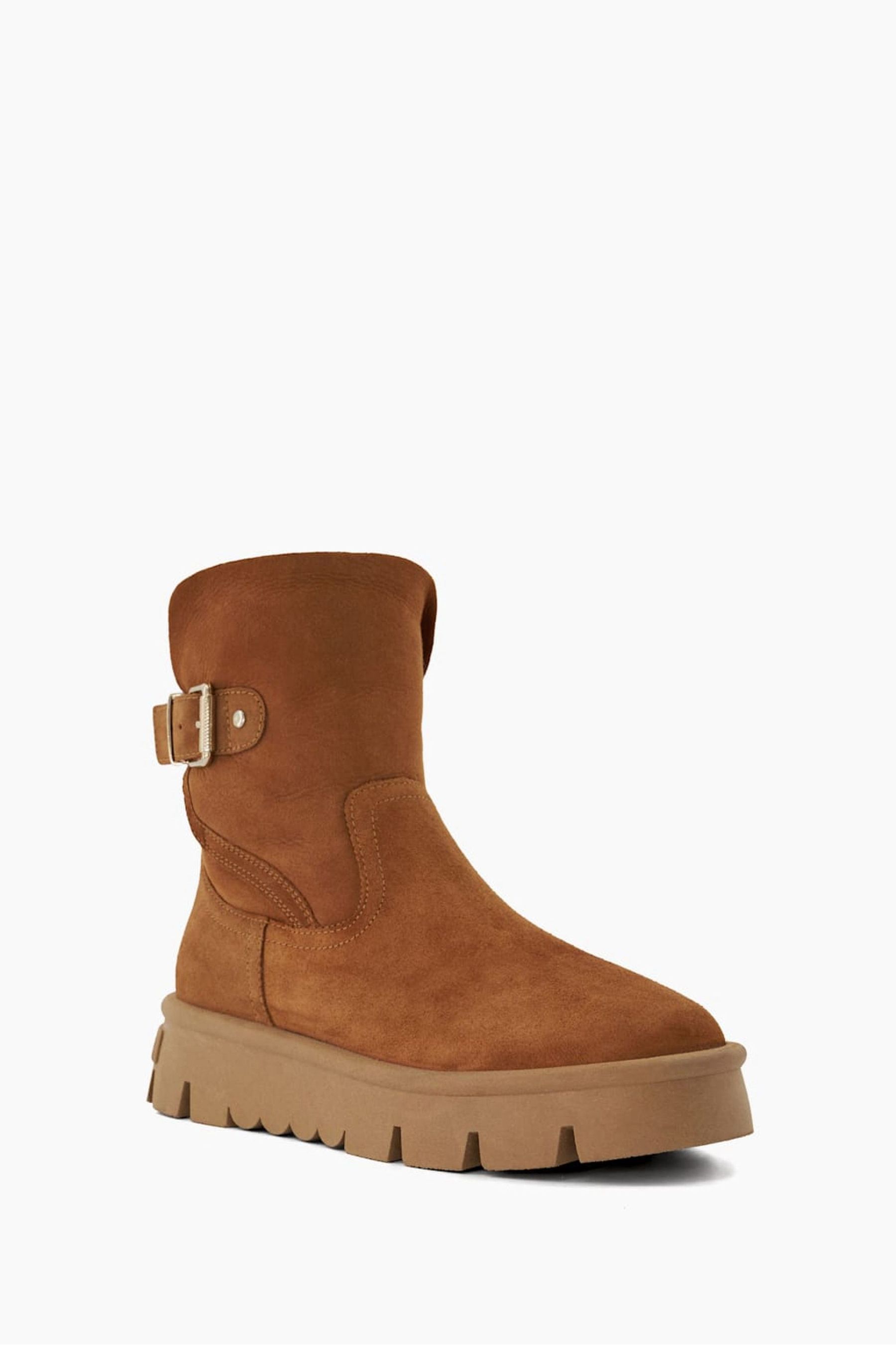 Buy Dune London Brown Pheebs Faux Fur Lined Buckle Boots from Next Luxembourg