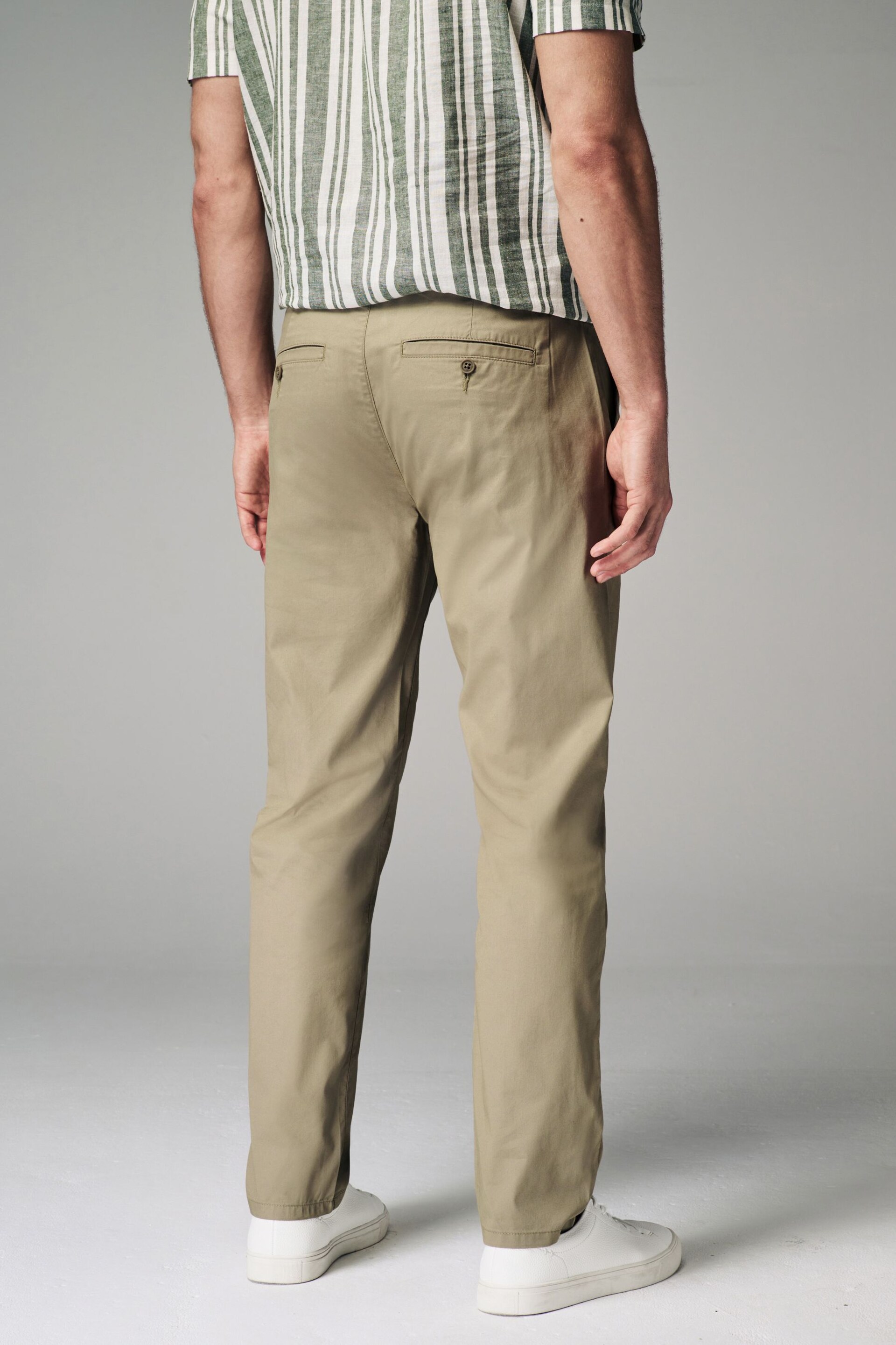 Stone Straight Lightweight Stretch Chino Trousers - Image 4 of 9