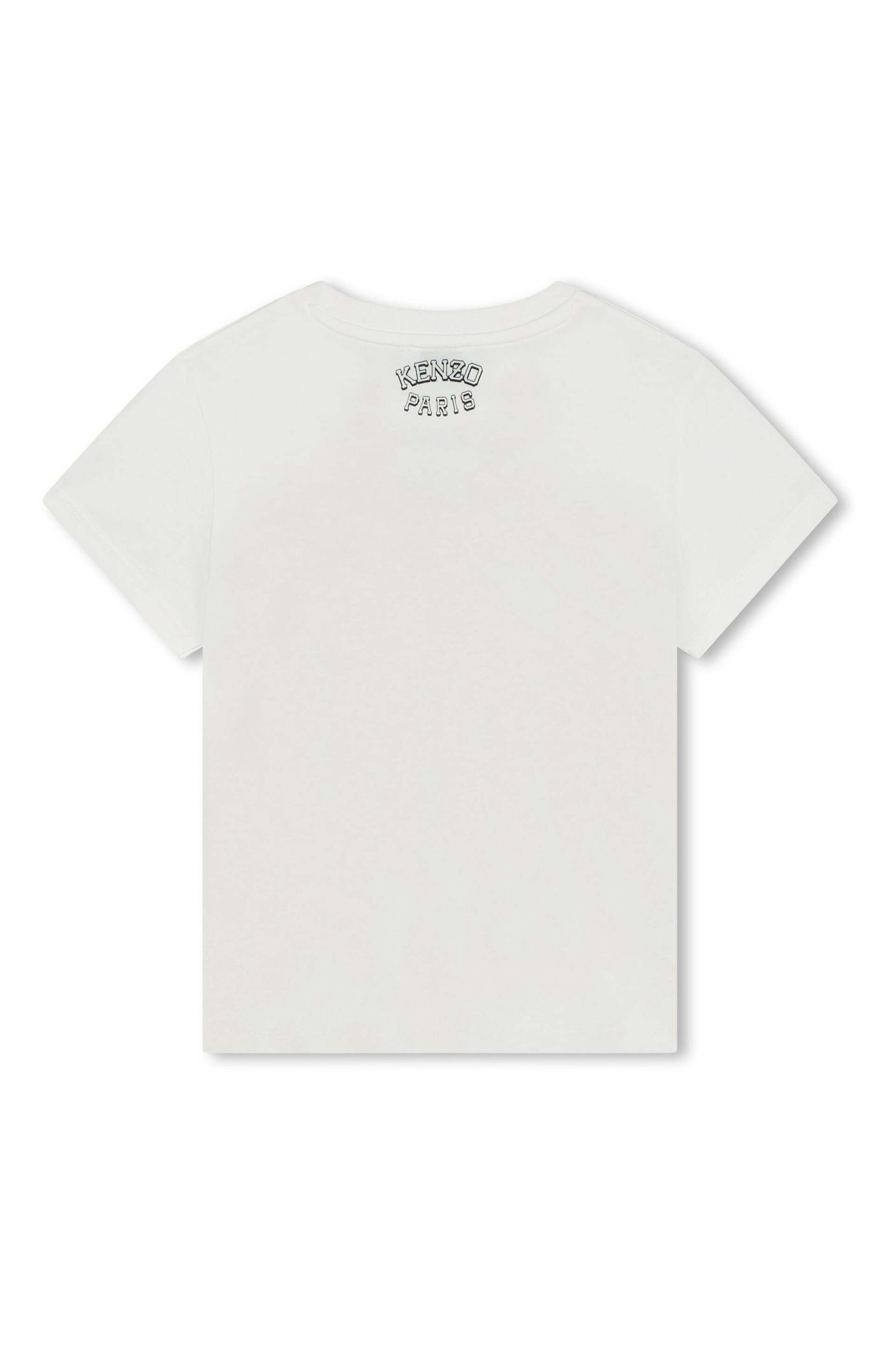 KENZO KIDS Cream Tiger Varsity Logo Short Sleeve T-Shirt - Image 2 of 2