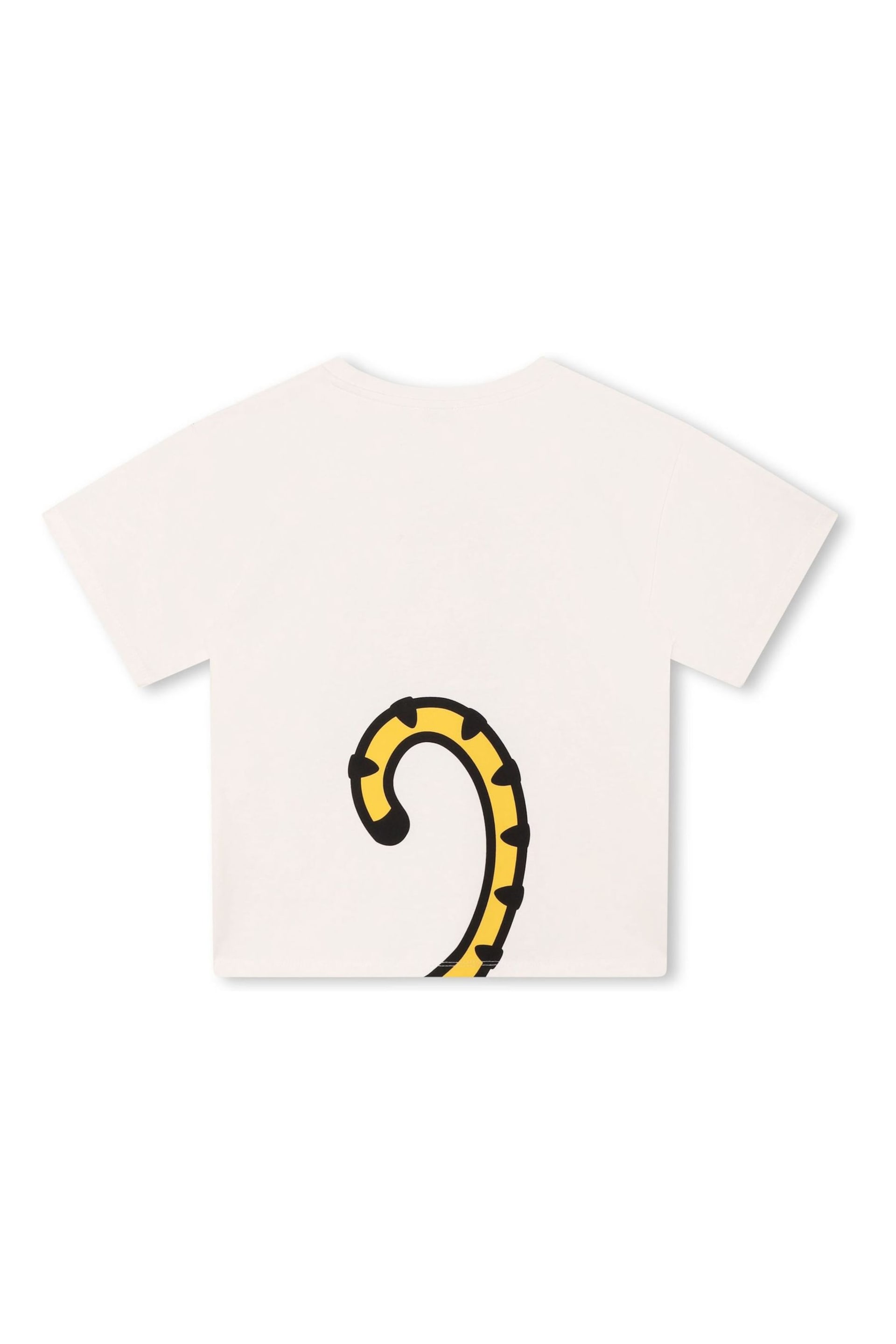 KENZO KIDS Cream Tiger Front & Back Print Short Sleeve Logo T-Shirt - Image 2 of 2