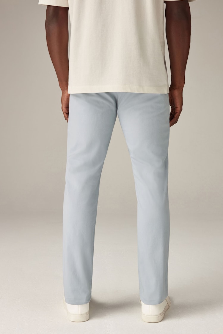 Light Blue Slim Fit Stretch Chinos Trousers - Image 3 of 9