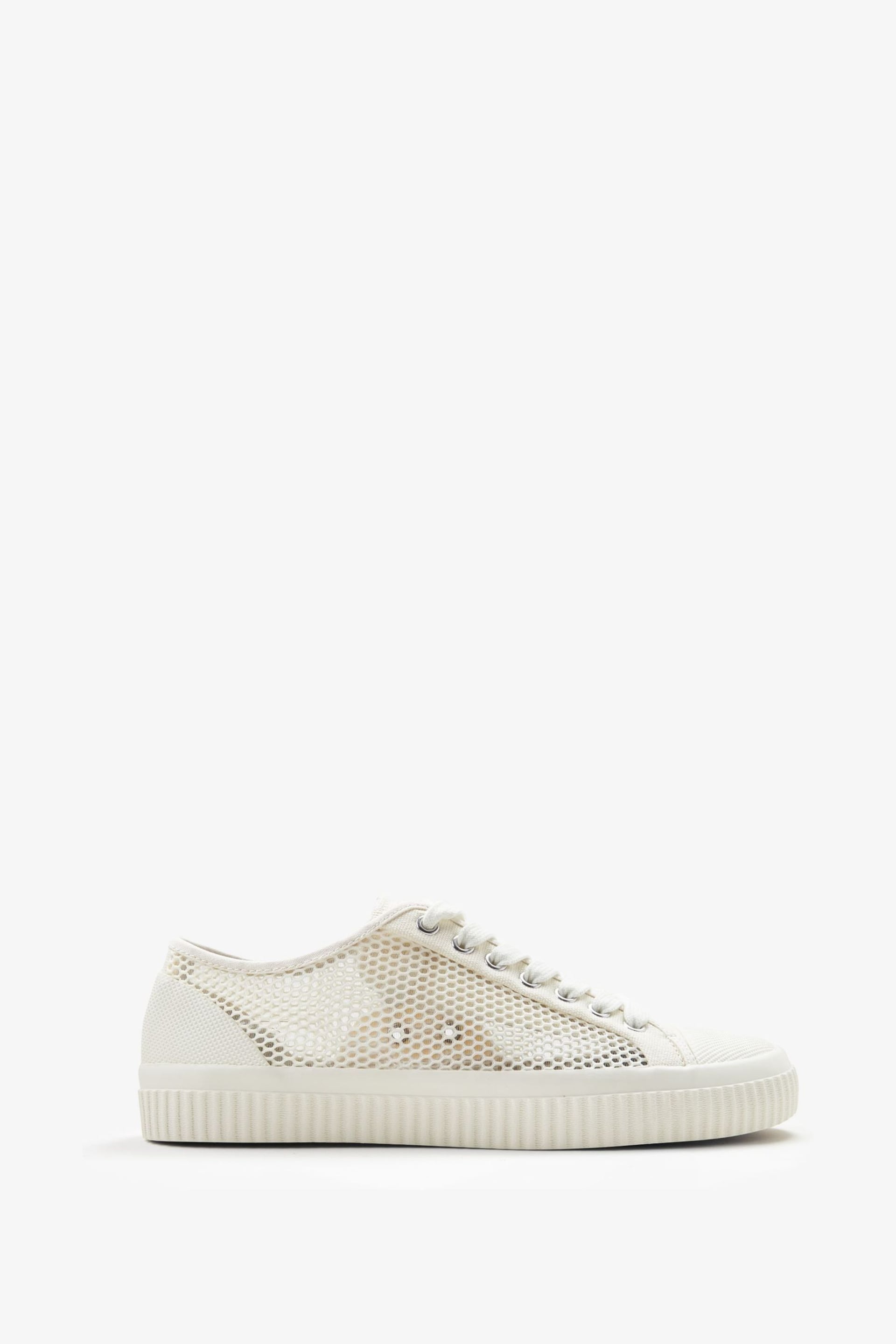Fred Perry Womens Ecru White Hughes Mesh Trainers - Image 1 of 5