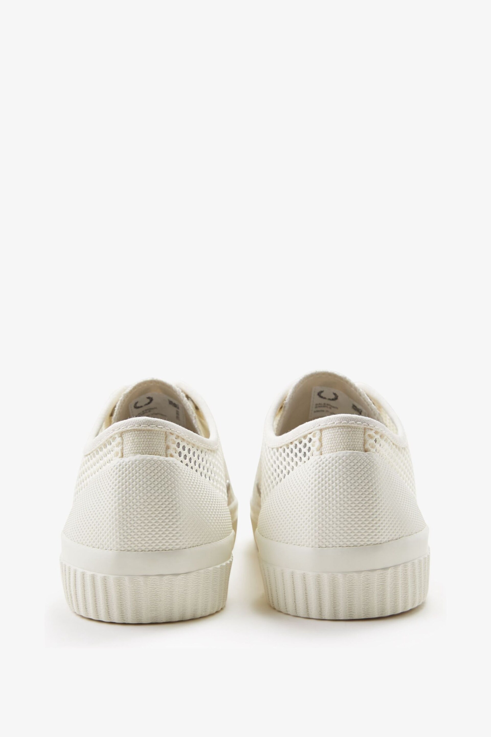 Fred Perry Womens Ecru White Hughes Mesh Trainers - Image 2 of 5