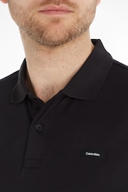 Calvin Klein Black Slim Essential Smooth Cotton Polo Shirt - Image 3 of 5