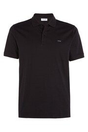 Calvin Klein Black Slim Essential Smooth Cotton Polo Shirt - Image 4 of 5