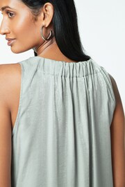 Silver Sleeveless Column V-Neck Midi Dress - Image 6 of 8