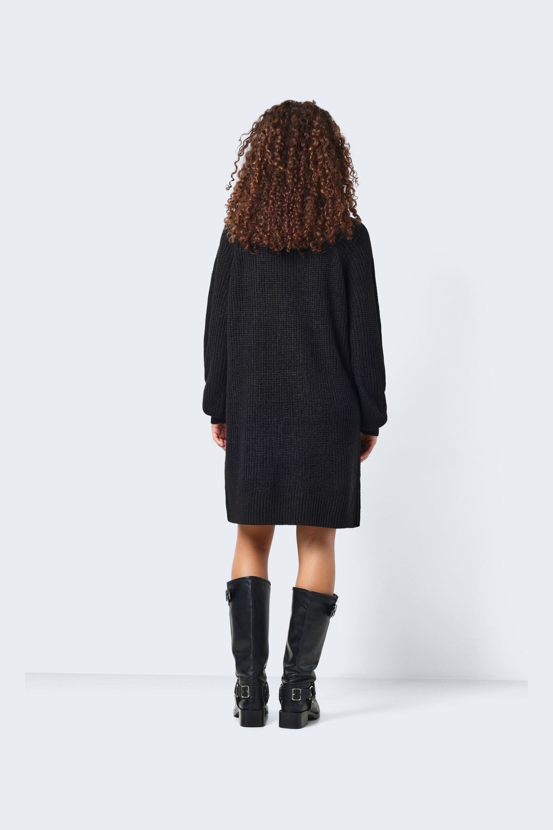 NOISY MAY Black High Neck Knitted Jumper Dress - Image 3 of 6