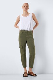 NOISY MAY Natural High Waisted Cargo Straight Leg Jeans - Image 3 of 6