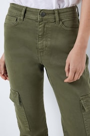 NOISY MAY Natural High Waisted Cargo Straight Leg Jeans - Image 4 of 6