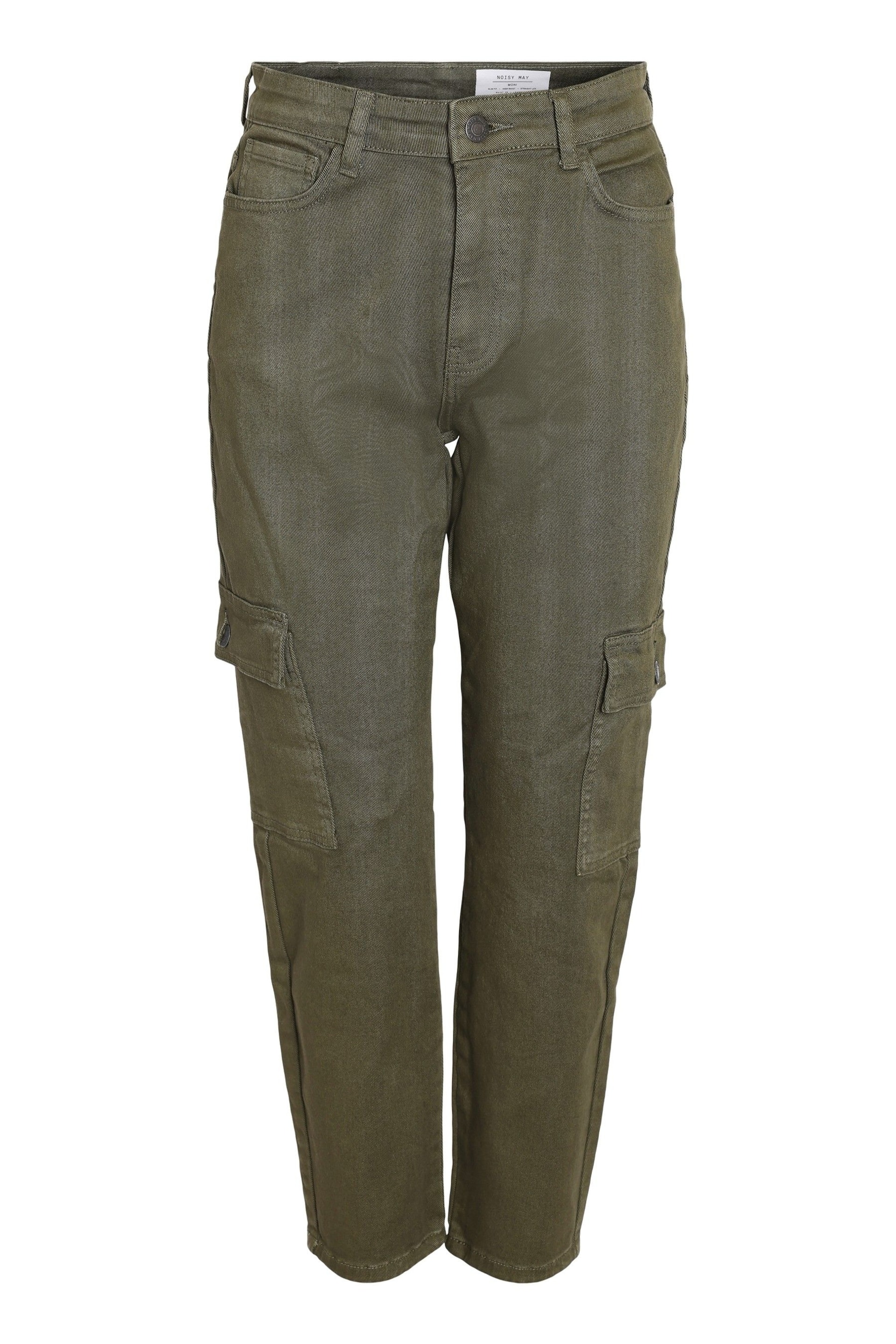 NOISY MAY Natural High Waisted Cargo Straight Leg Jeans - Image 6 of 6