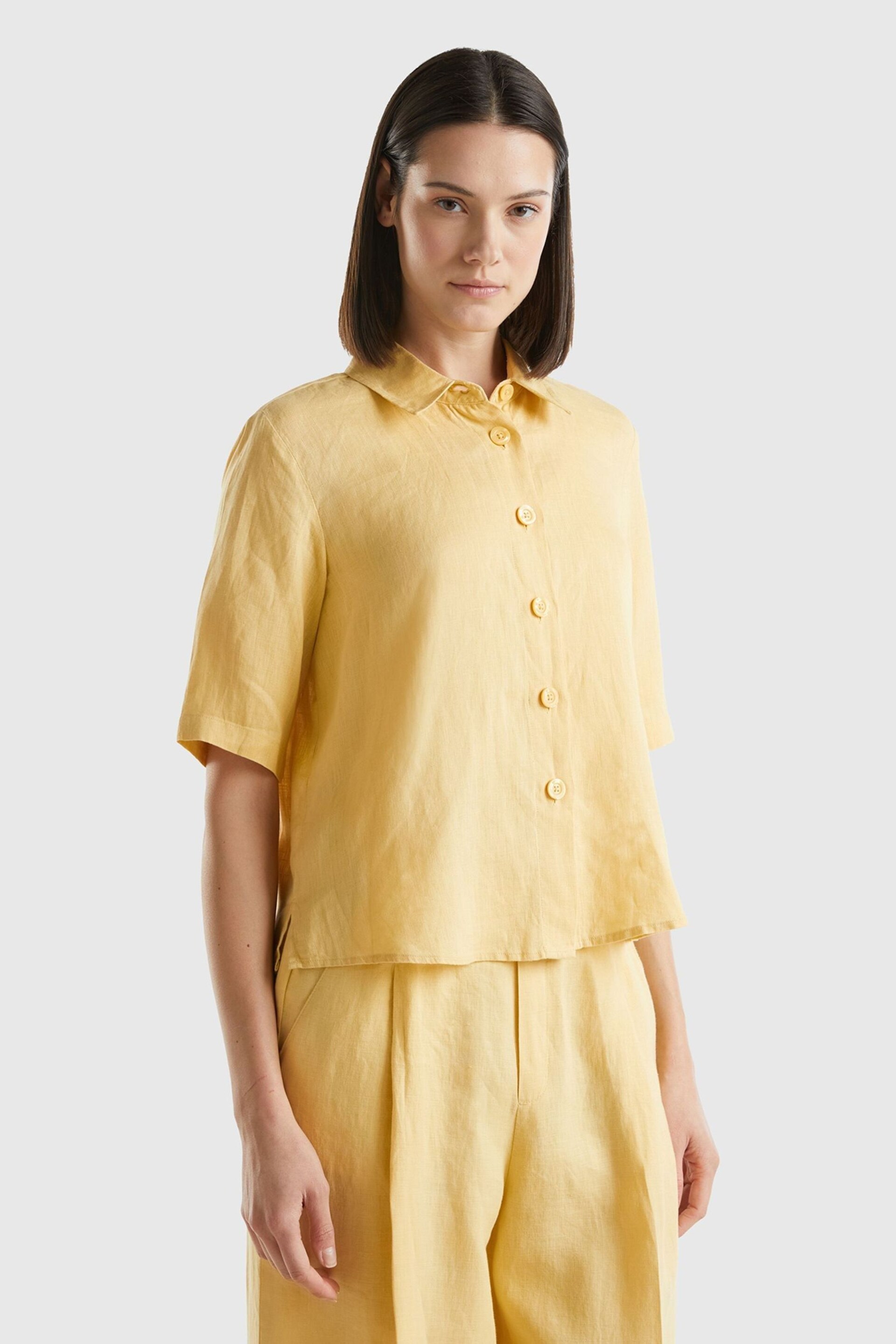 Benetton Linen Shirt - Image 3 of 4
