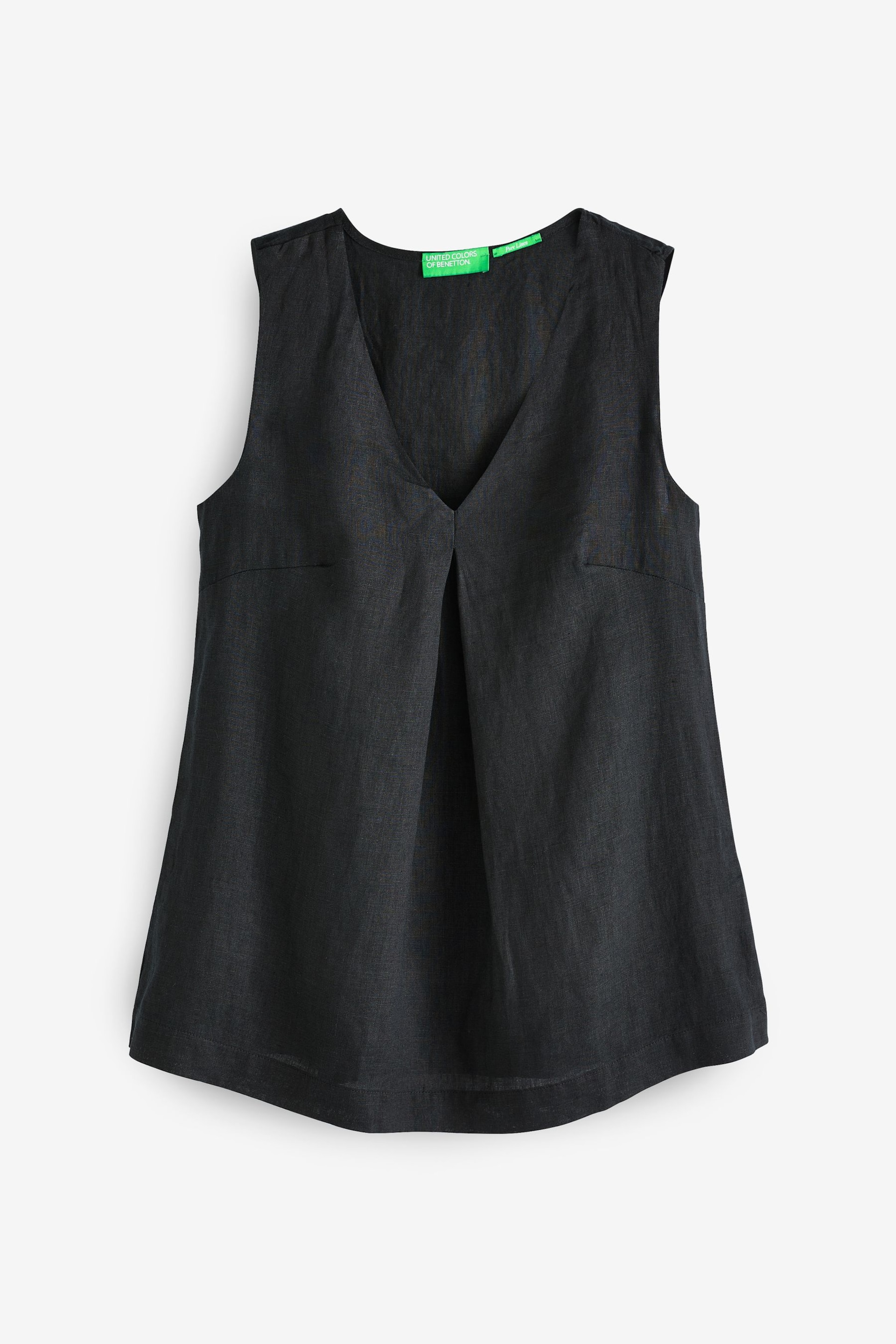 Benetton Linen Black Blouse - Image 1 of 1