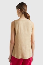 Benetton 100% Linen Brown Blouse - Image 2 of 3