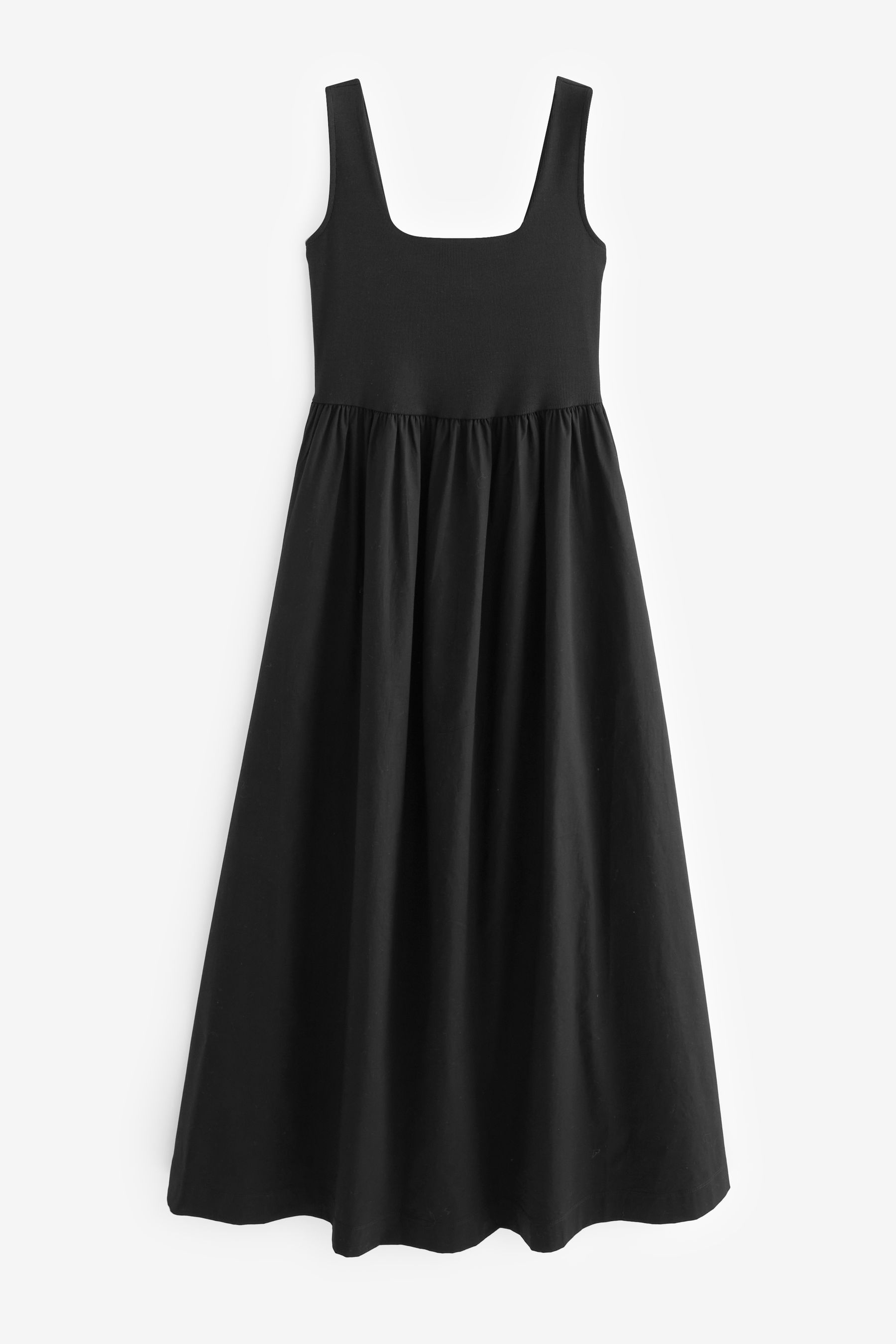 Square neck black maxi dress deals