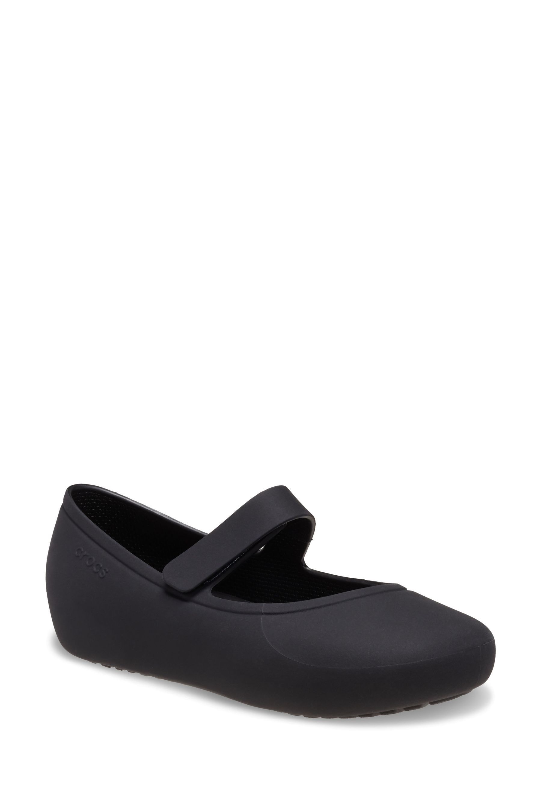 Crocs Black Brooklyn Mary Jane Toddler Flat Shoes