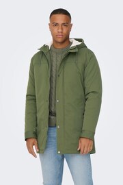 Only & Sons Green Parka Coat - Image 1 of 7